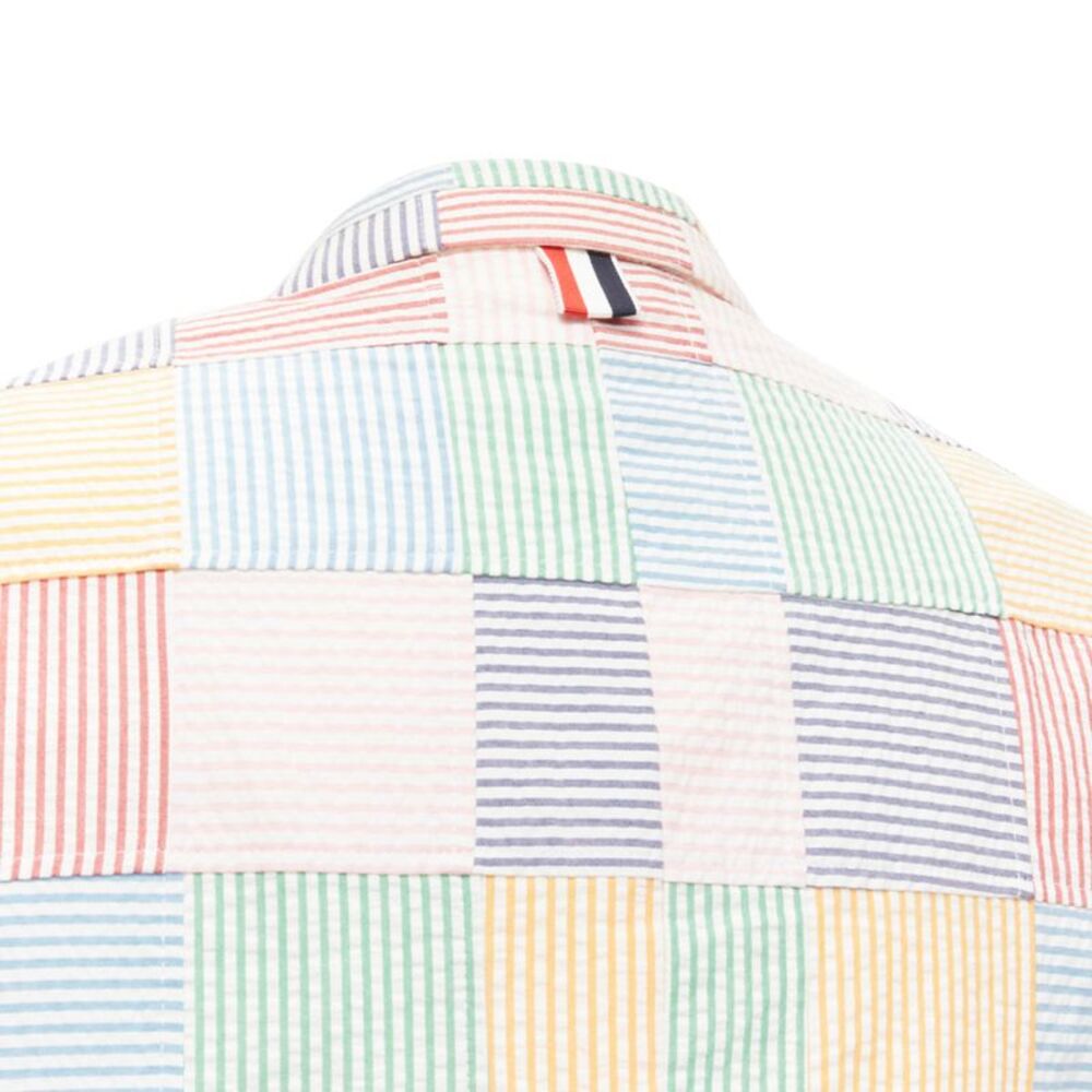 Thom E Colourful Stripes Patchwork Seersucker But… - image 2